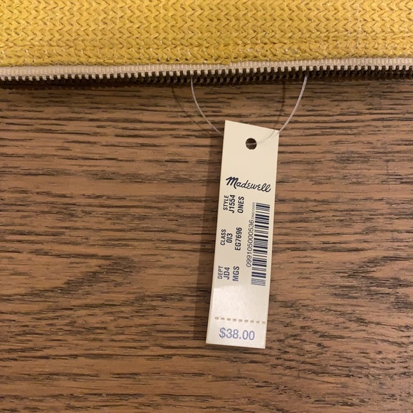 Madewell Yellow Sun Pouch Clutch with Pom Pom NWT - Picture 6 of 7